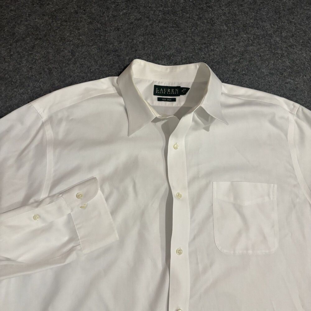 Lauren Ralph Lauren Button Shirt Size 18 34/35 Dress Shirt Long Sleeve White